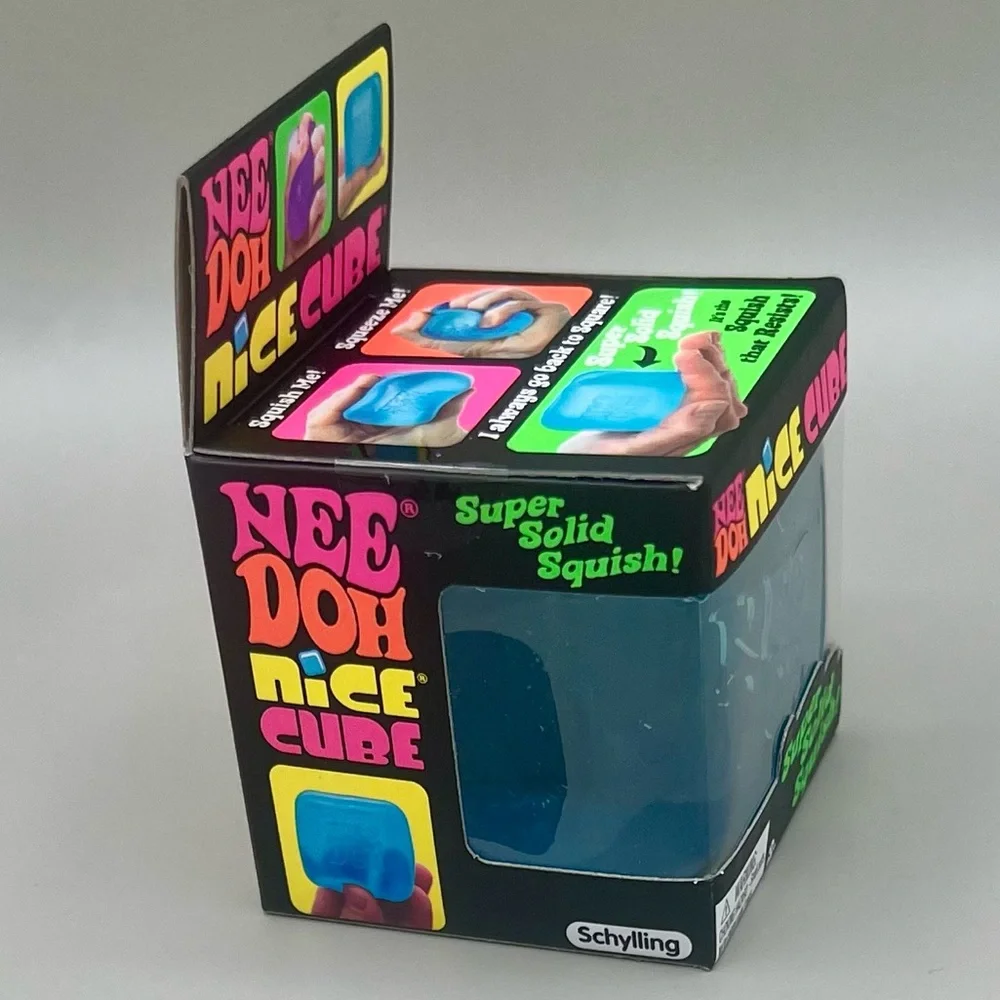 NEEDOH Nice Cube Super Solid Squish BLUE 💙 Squishy Sensory Stress Relief Toy NEW